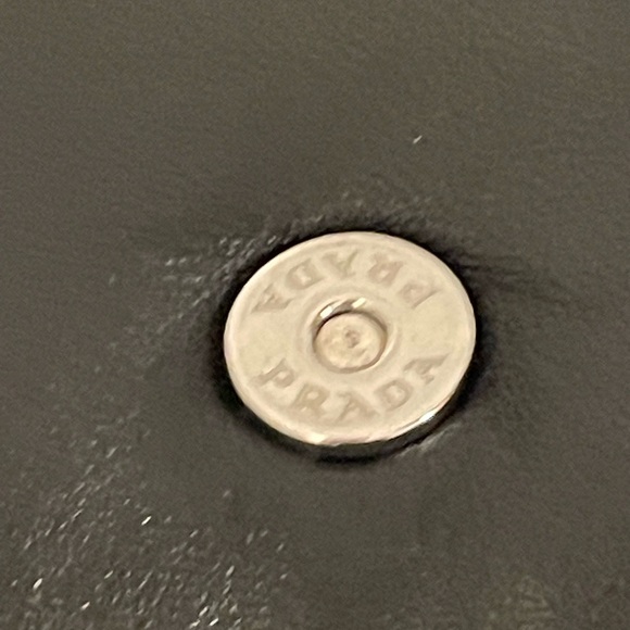 PRADA Italy Moon Padded Bag Nappa Leather Black/Silver w/Crossbody Authentic! - Picture 8 of 16